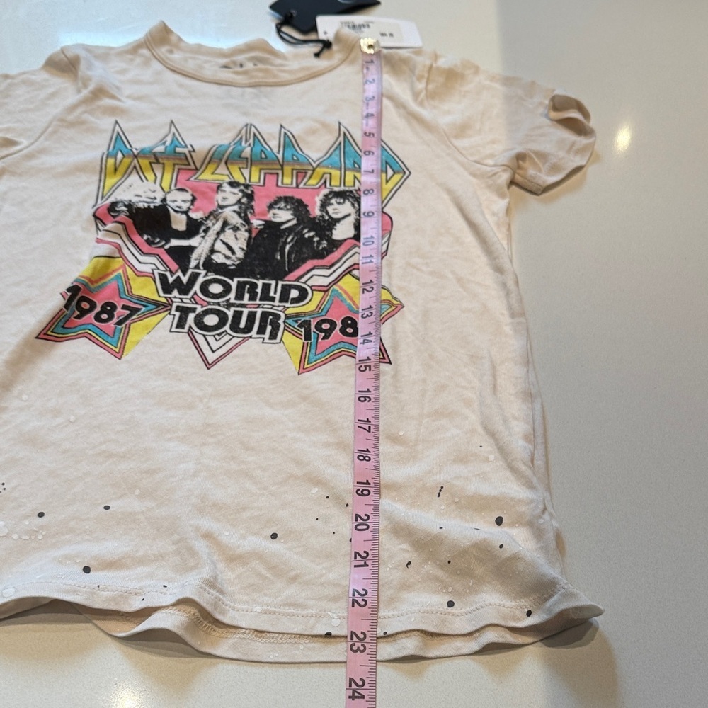 🆕 Chaser |Evereve| Def Leppard World Tour ‘87 Graphic Band Tee, Cream, Size S - Picture 12 of 12